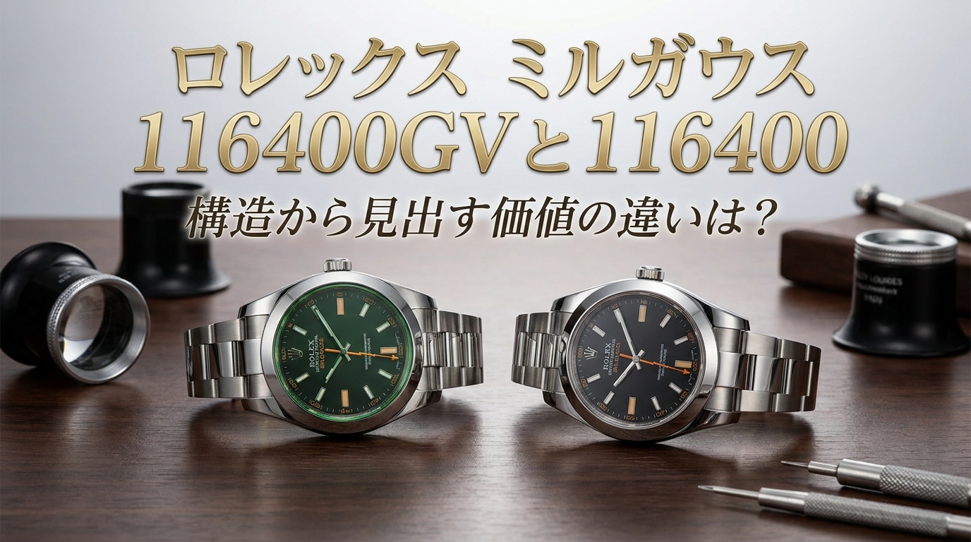 ロレックス ミルガウス 116400GVと116400の構造から見出す価値の違いは？