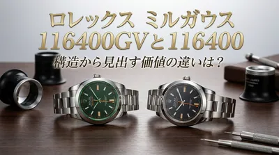 ロレックス ミルガウス 116400GVと116400の構造から見出す価値の違いは？