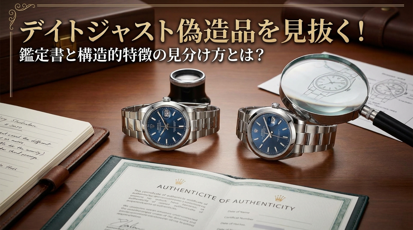 デイトジャスト偽造品を見抜く！鑑定書と構造的特徴の見分け方とは？