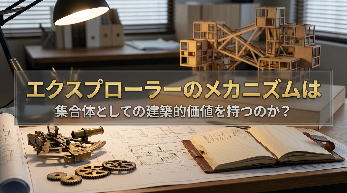 エクスプローラーのメカニズムは集合体としての建築的価値を持つのか？