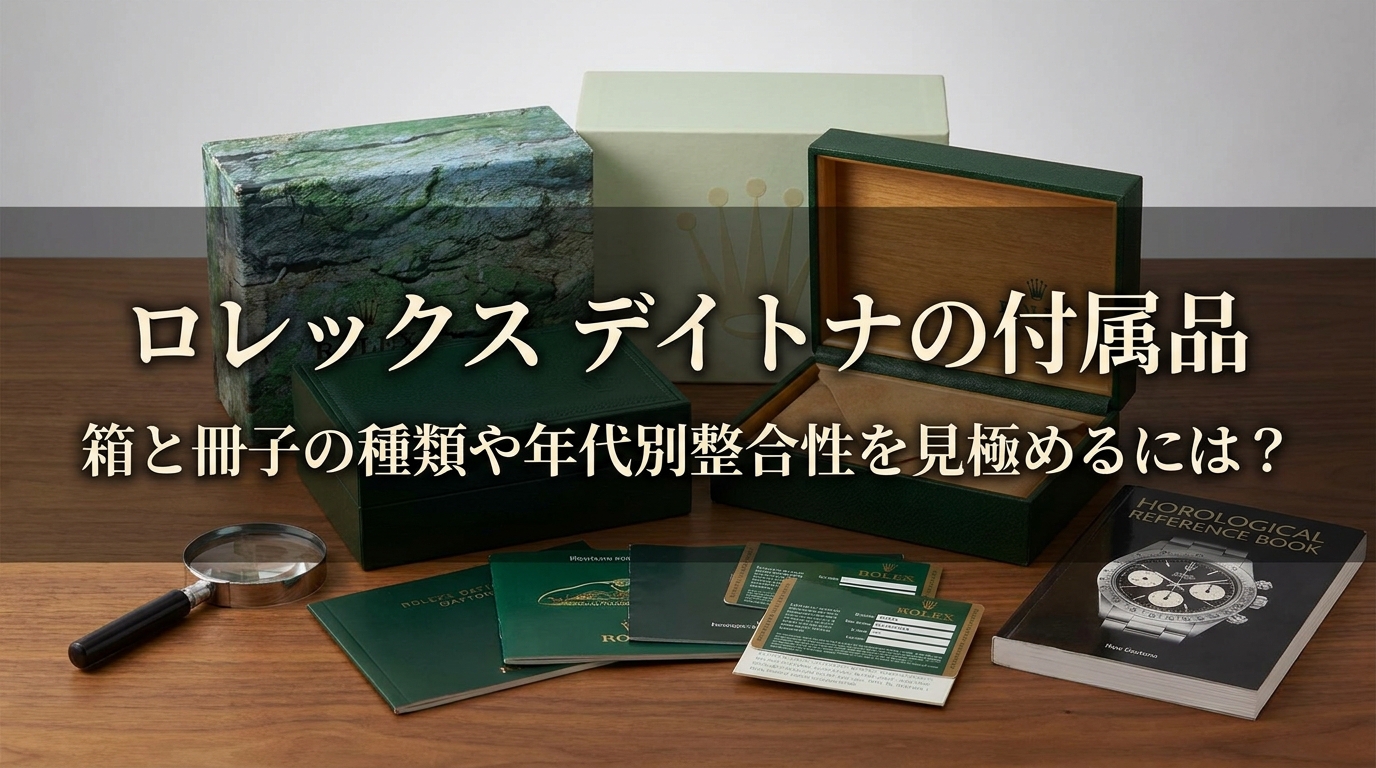 ロレックス デイトナの付属品、箱と冊子の種類や年代別整合性を見極めるには？