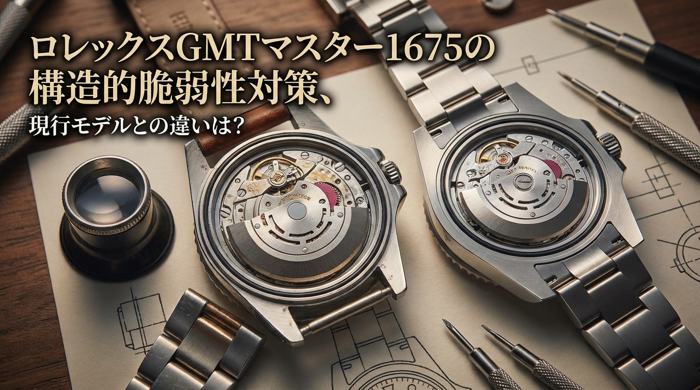 ロレックスGMTマスター1675の構造的脆弱性対策、現行モデルとの違いは？