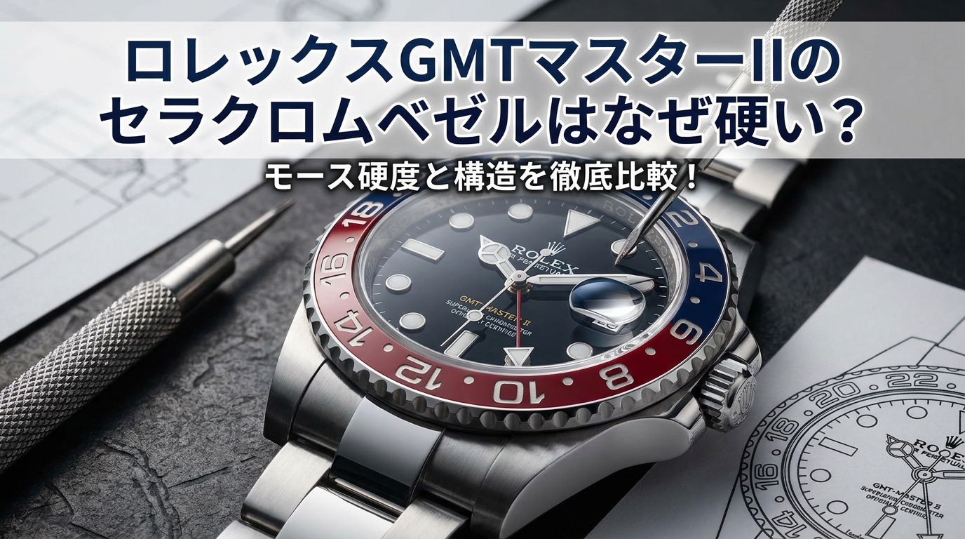 ロレックスGMTマスターIIのセラクロムベゼルはなぜ硬い？モース硬度と構造を徹底比較！