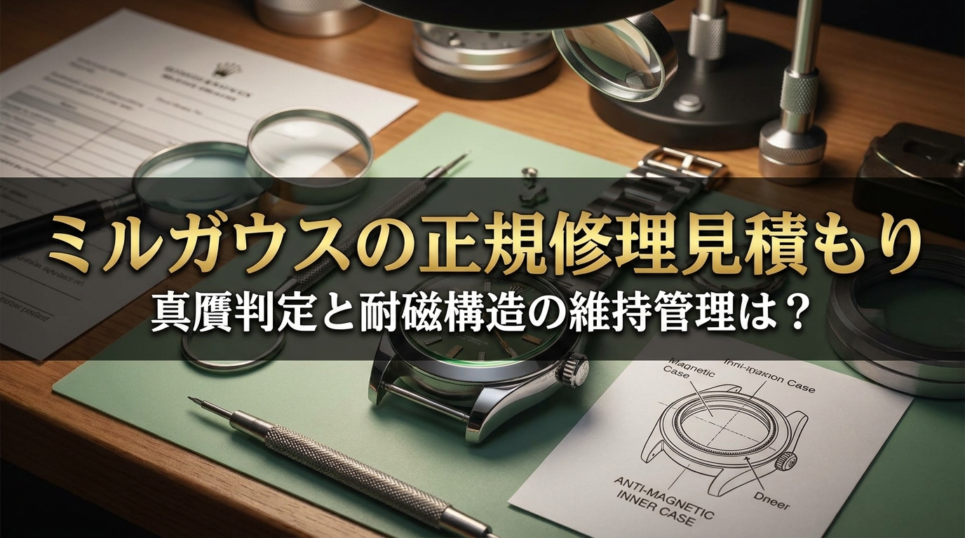 ミルガウスの正規修理見積もり、真贋判定と耐磁構造の維持管理は？