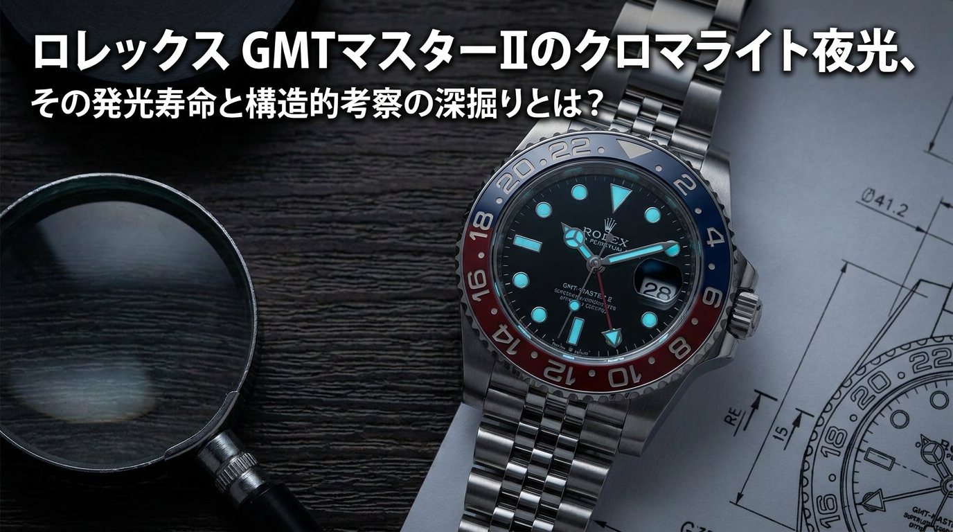ロレックス GMTマスターIIのクロマライト夜光、その発光寿命と構造的考察の深掘りとは?