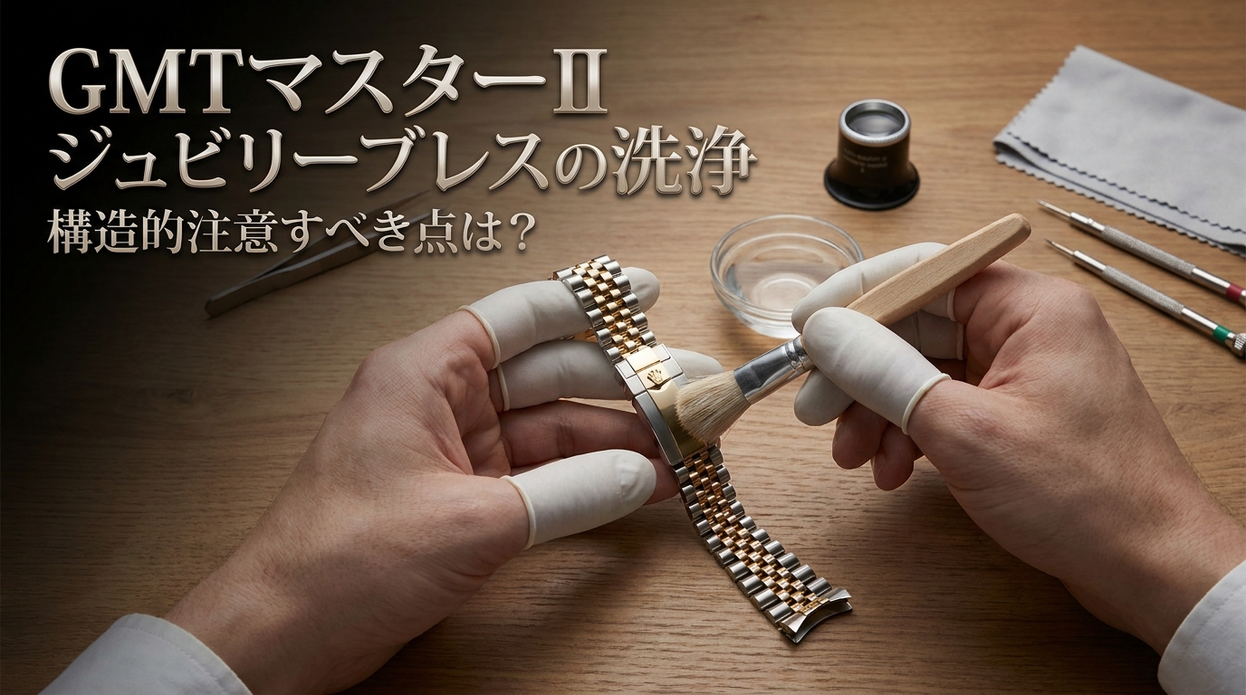 GMTマスターIIジュビリーブレスの洗浄で構造的注意すべき点は？