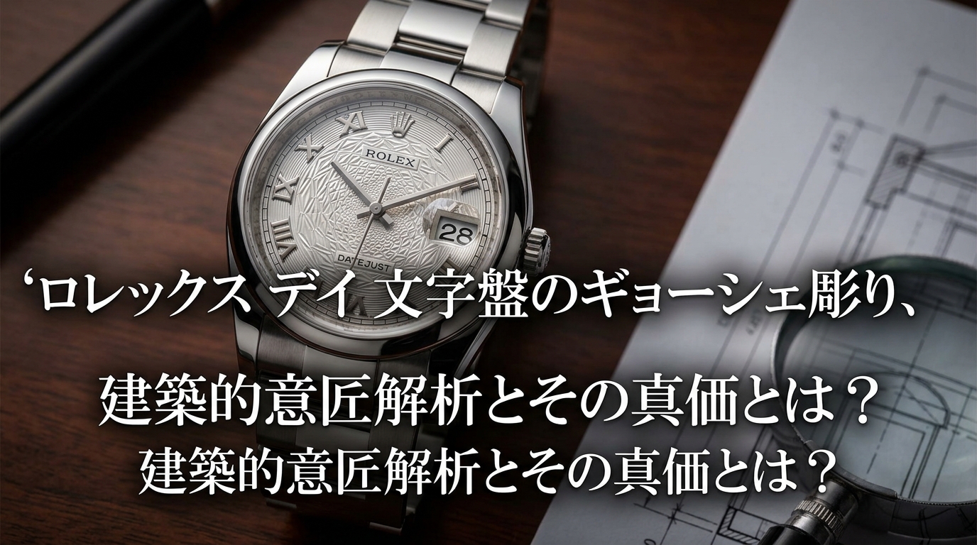 ロレックス デイトジャスト文字盤のギョーシェ彫り、建築的意匠解析とその真価とは?