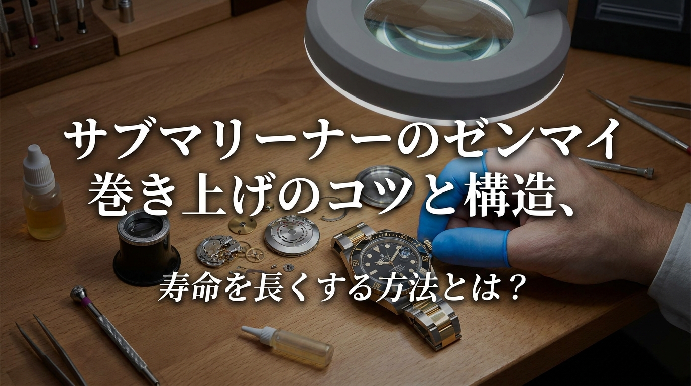 サブマリーナーのゼンマイ巻き上げのコツと構造、寿命を長くする方法とは？