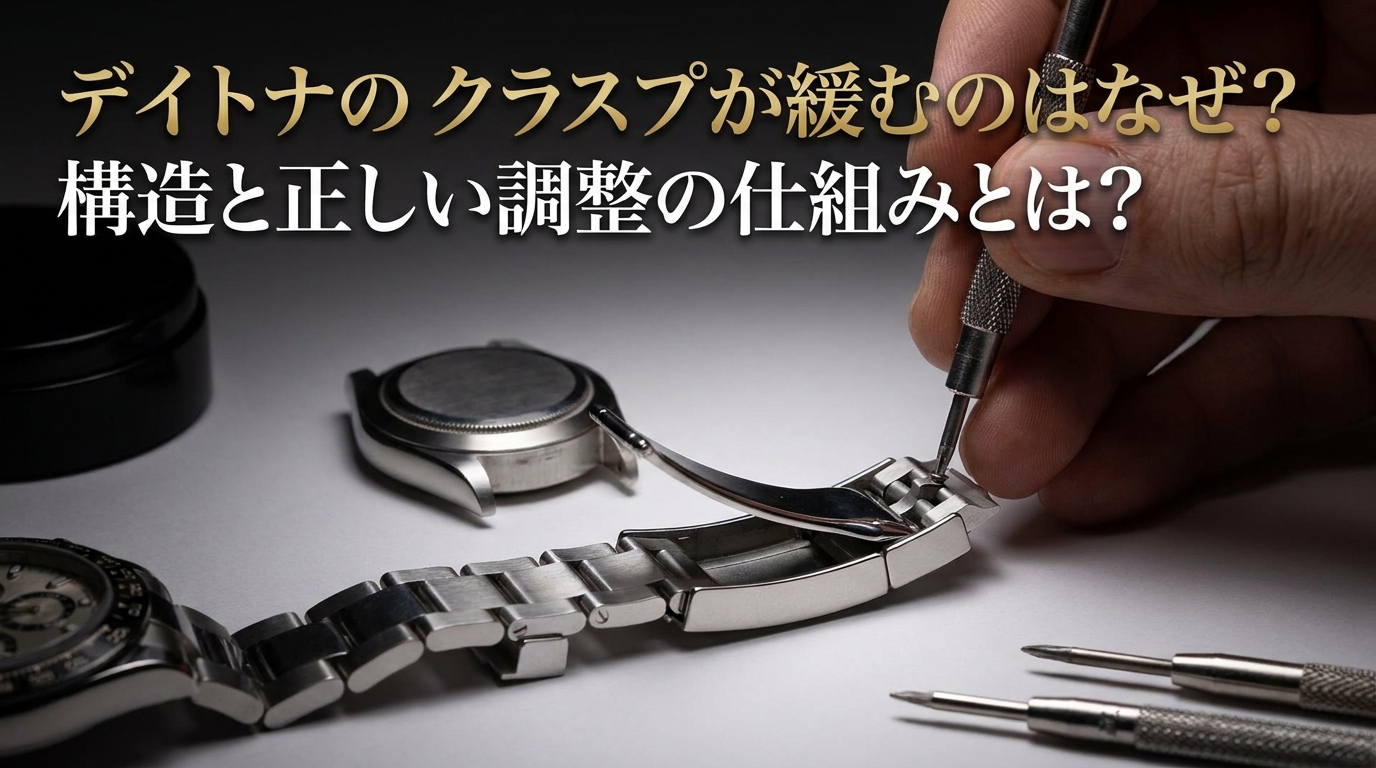デイトナのクラスプが緩むのはなぜ？構造と正しい調整の仕組みとは？