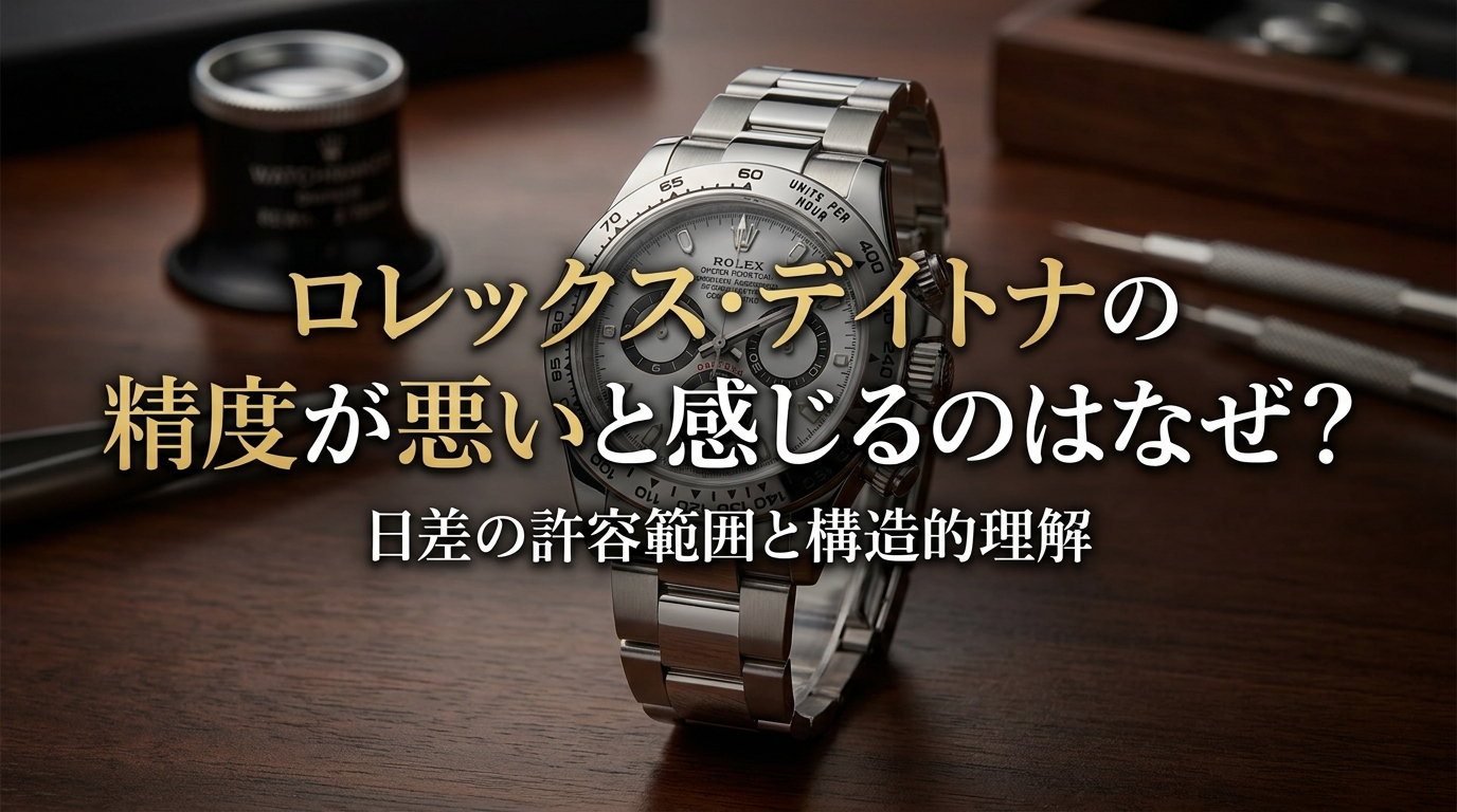ロレックス・デイトナの精度が悪いと感じるのはなぜ？日差の許容範囲と構造的理解