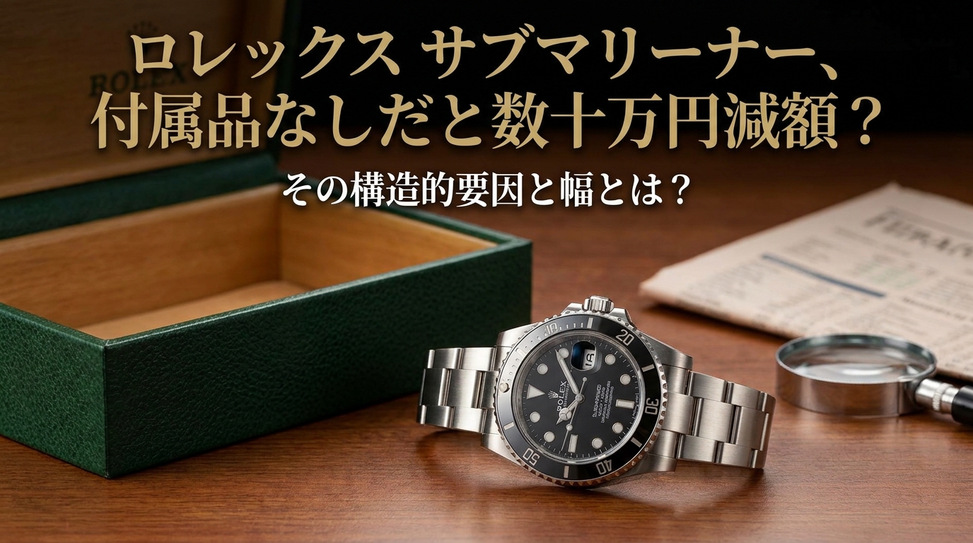 ロレックス サブマリーナー、付属品なしだと数十万円減額？その構造的要因と幅とは？